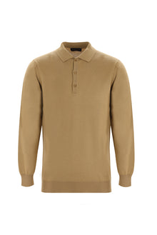 Camel Polo Yaka Regular Fit Yünlü Triko Kazak