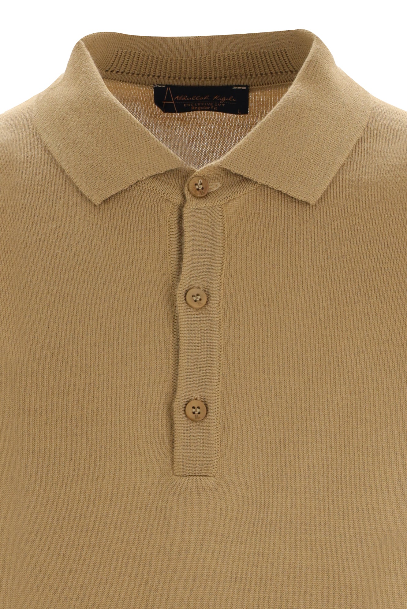 Camel Polo Yaka Regular Fit Yünlü Triko Kazak