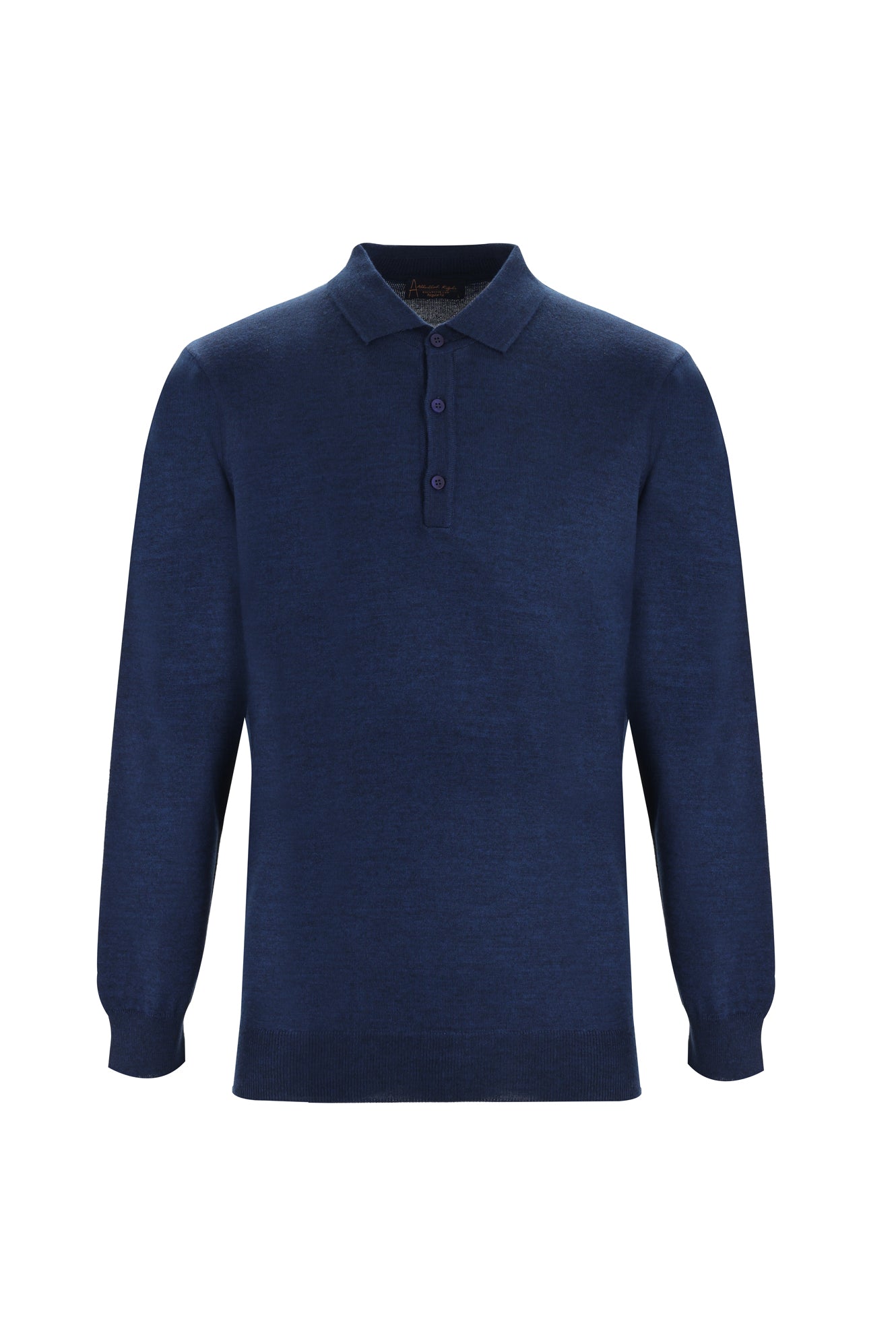 Koyu Petrol Polo Yaka Regular Fit Yünlü Triko Kazak