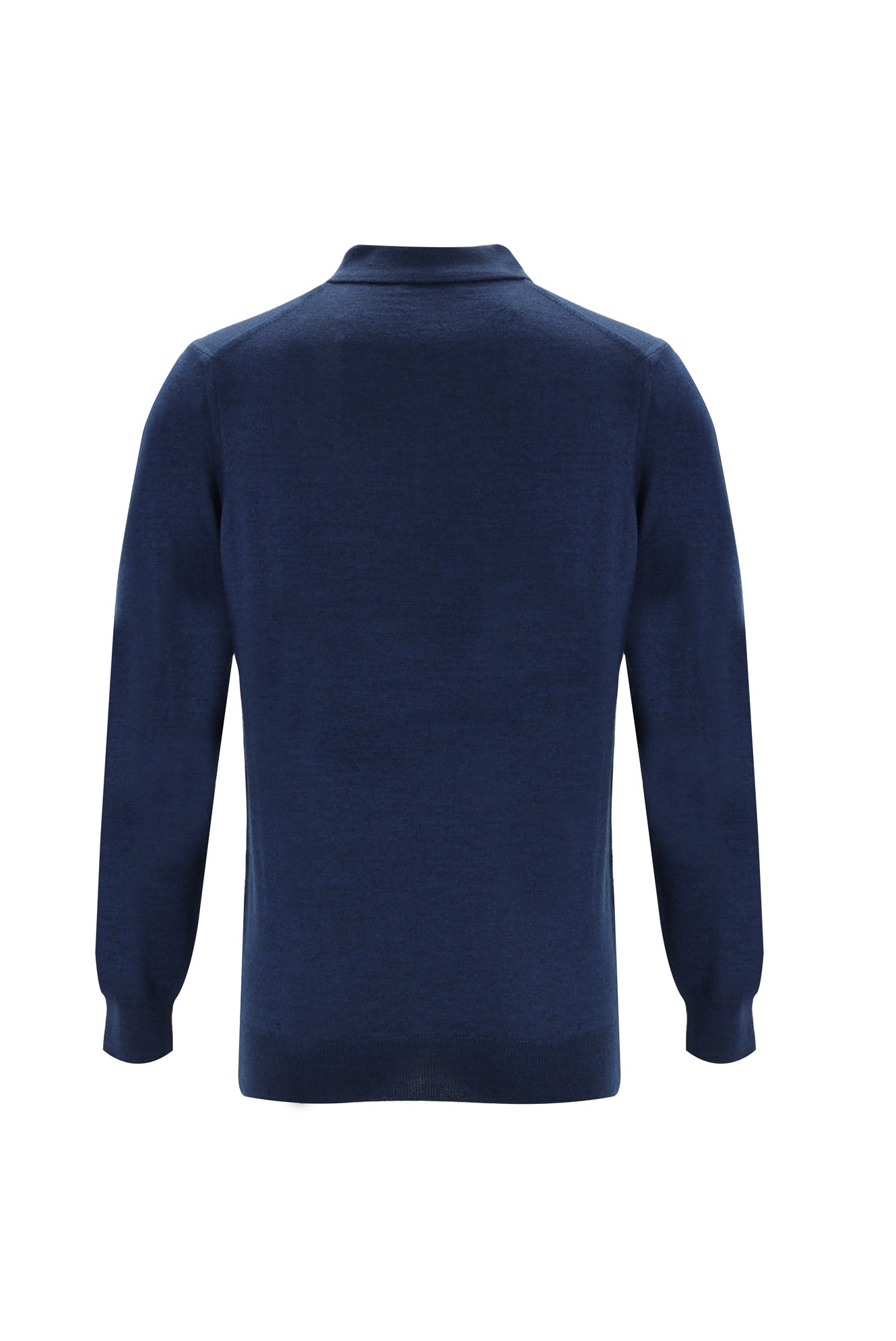 Koyu Petrol Polo Yaka Regular Fit Yünlü Triko Kazak