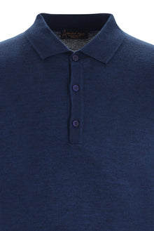 Koyu Petrol Polo Yaka Regular Fit Yünlü Triko Kazak