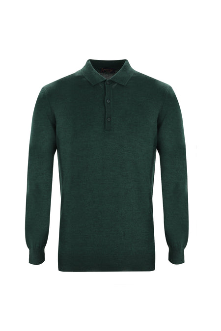 Nefti Polo Yaka Regular Fit Yünlü Triko Kazak