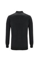 Orta Antrasit Polo Yaka Regular Fit Yünlü Triko Kazak