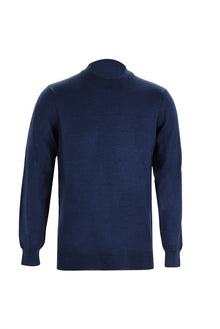 Koyu Petrol Yarım Balıkçı Yaka Regular Fit Yünlü Triko Kazak