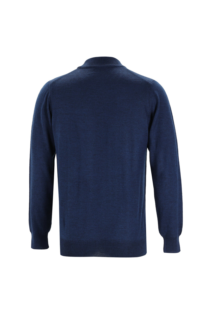 Koyu Petrol Yarım Balıkçı Yaka Regular Fit Yünlü Triko Kazak