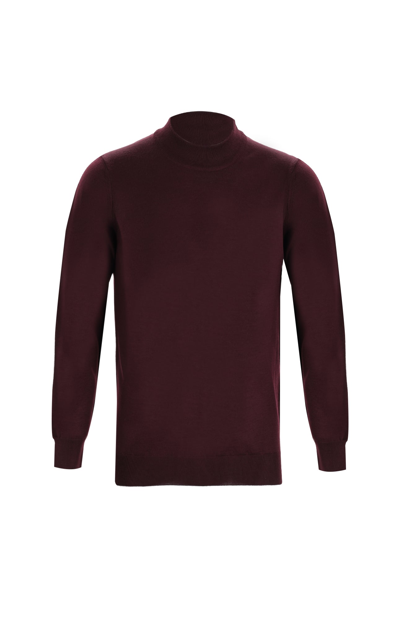 Açık Bordo Yarım Balıkçı Yaka Regular Fit Yünlü Triko Kazak