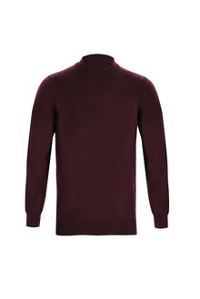 Açık Bordo Yarım Balıkçı Yaka Regular Fit Yünlü Triko Kazak