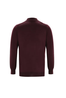 Açık Bordo Yarım Balıkçı Yaka Regular Fit Yünlü Triko Kazak