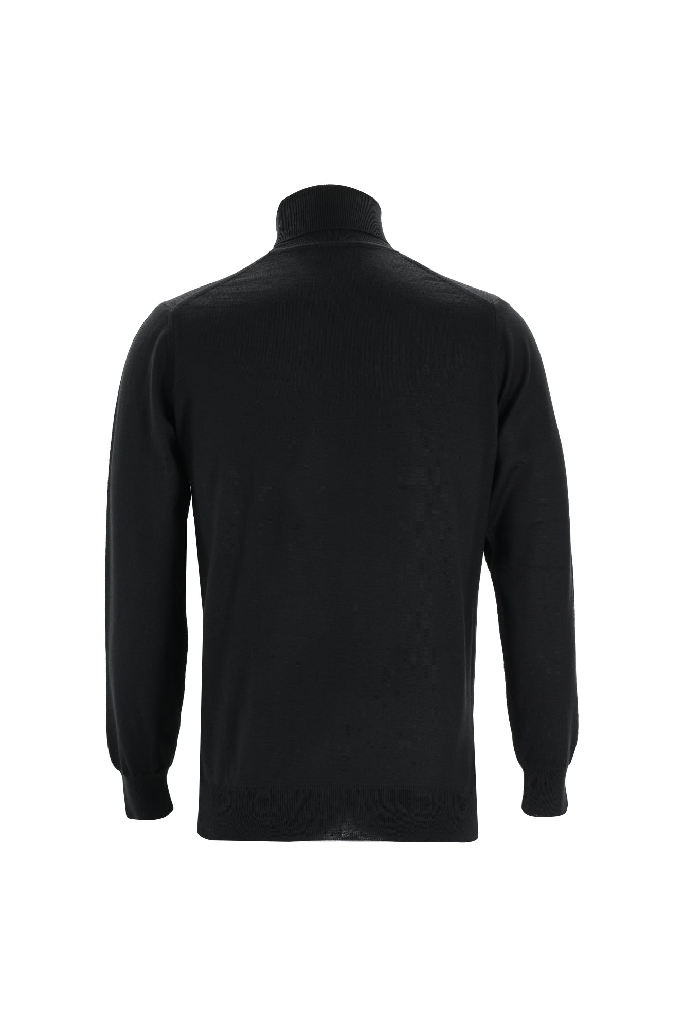 Siyah Balıkçı Yaka Regular Fit Yünlü Triko Kazak
