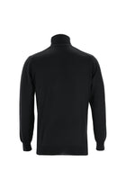 Siyah Balıkçı Yaka Regular Fit Yünlü Triko Kazak