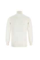 Ekru Balıkçı Yaka Regular Fit Yünlü Triko Kazak