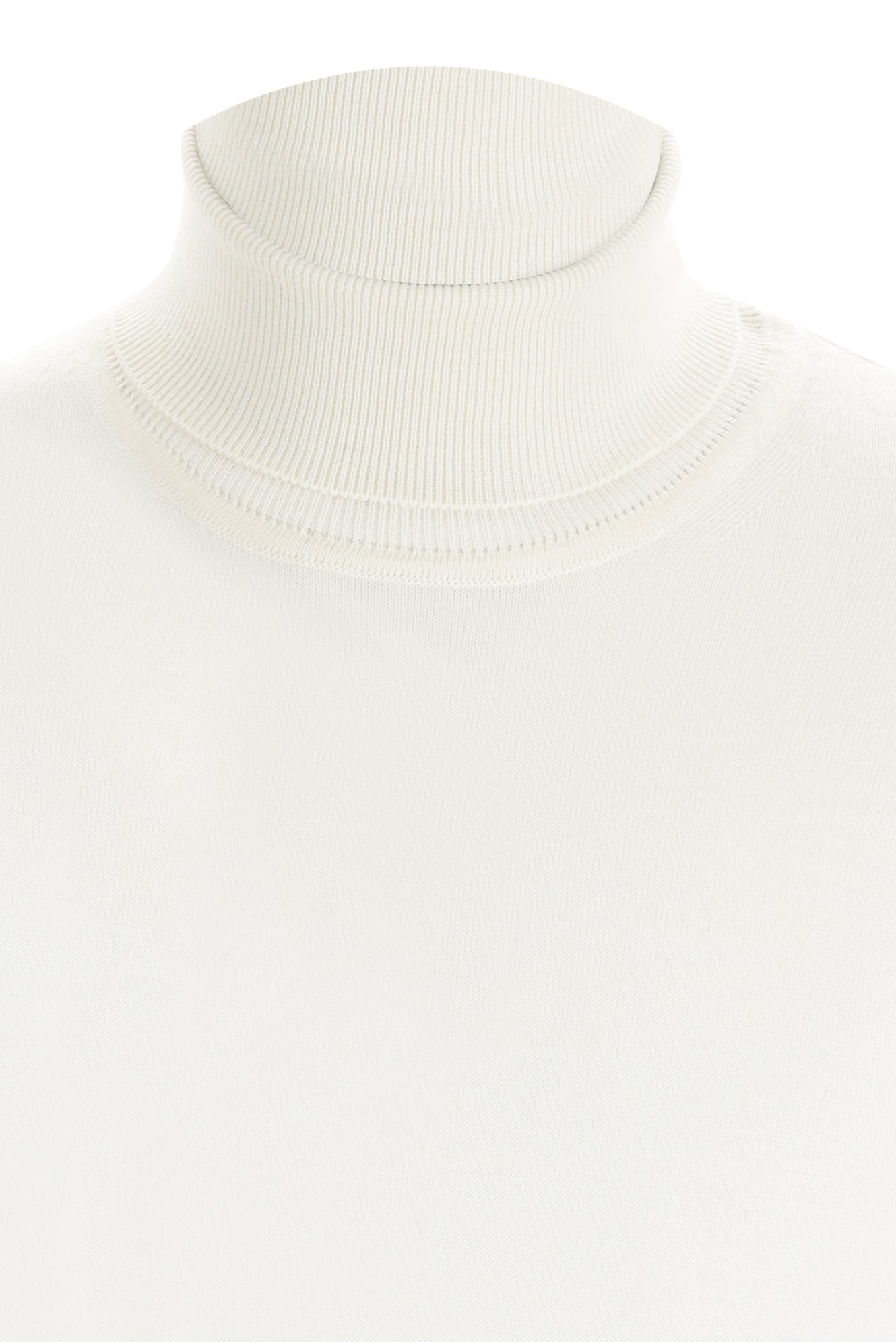 Ekru Balıkçı Yaka Regular Fit Yünlü Triko Kazak