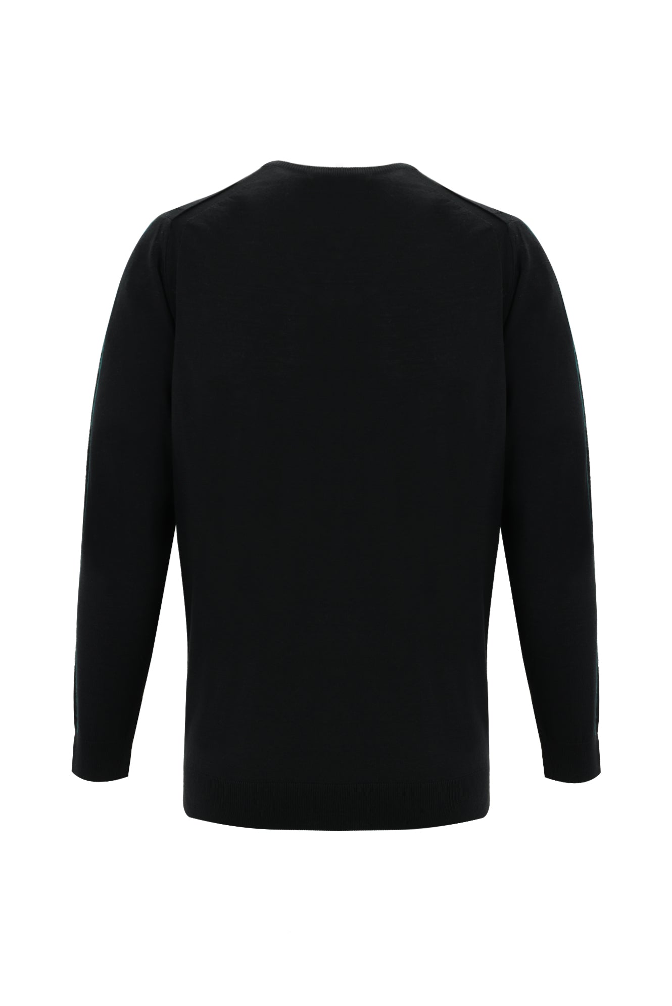 Siyah V Yaka Slim Fit Dar Kesim Yünlü Triko Kazak