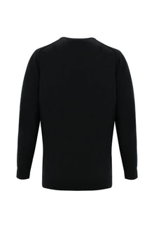 Siyah V Yaka Slim Fit Dar Kesim Yünlü Triko Kazak