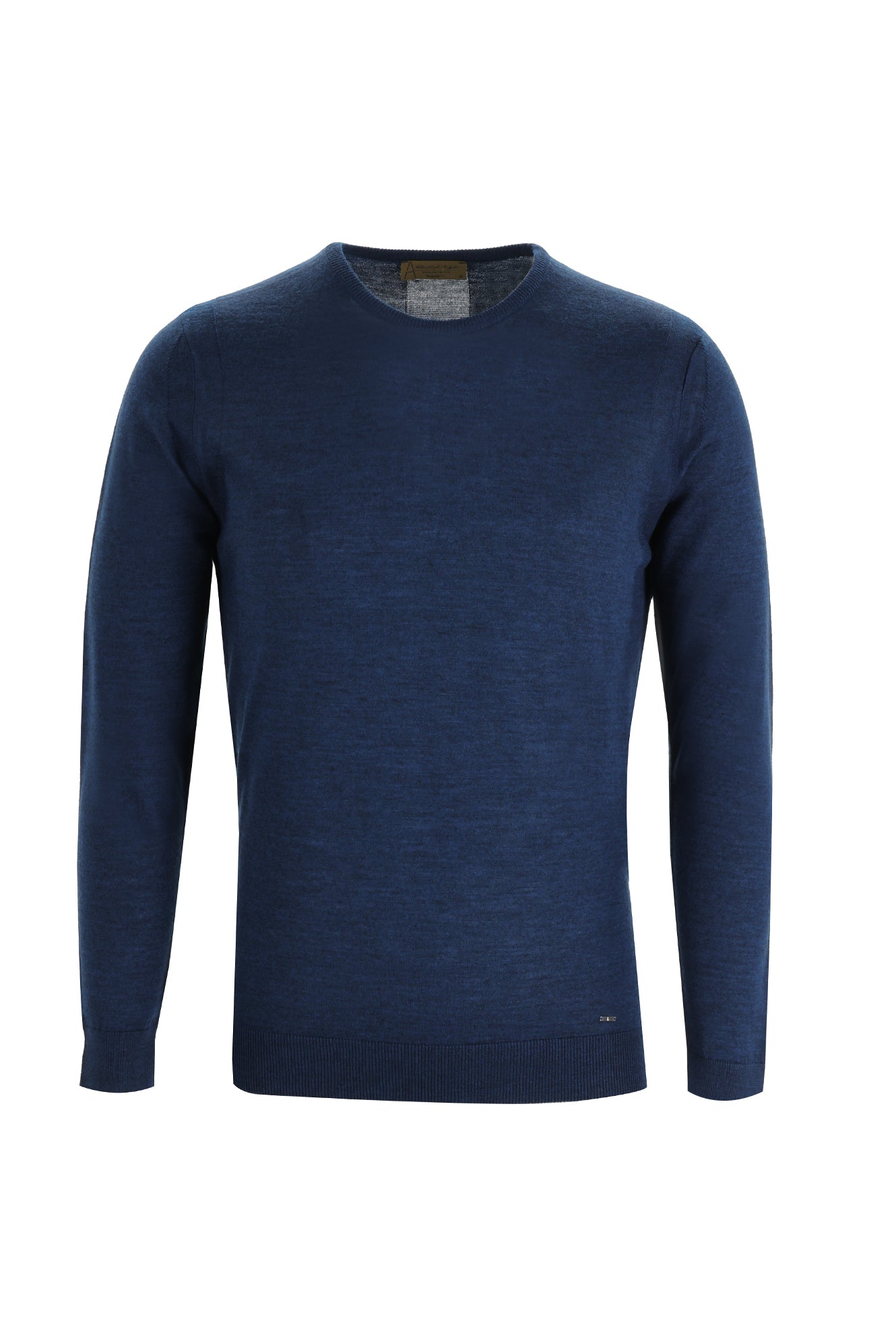 Koyu Petrol Bisiklet Yaka Regular Fit Yünlü Triko Kazak