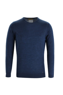 Koyu Petrol Bisiklet Yaka Regular Fit Yünlü Triko Kazak