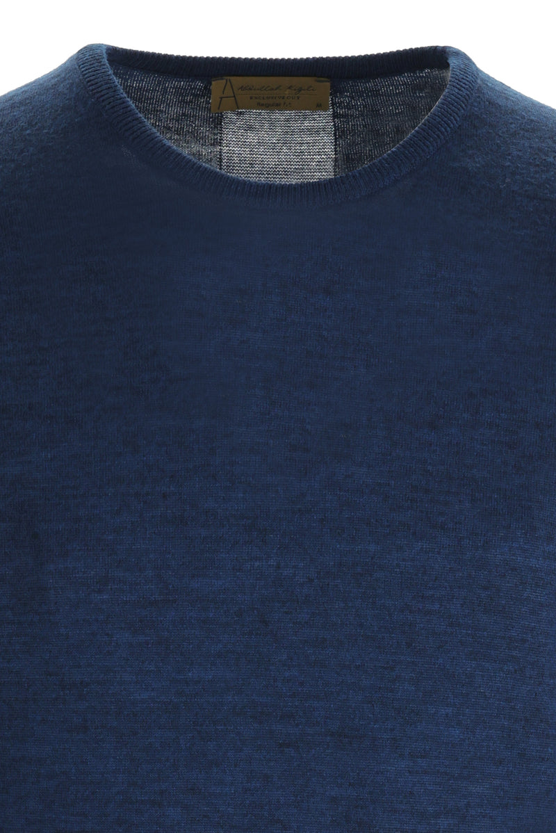 Koyu Petrol Bisiklet Yaka Regular Fit Yünlü Triko Kazak