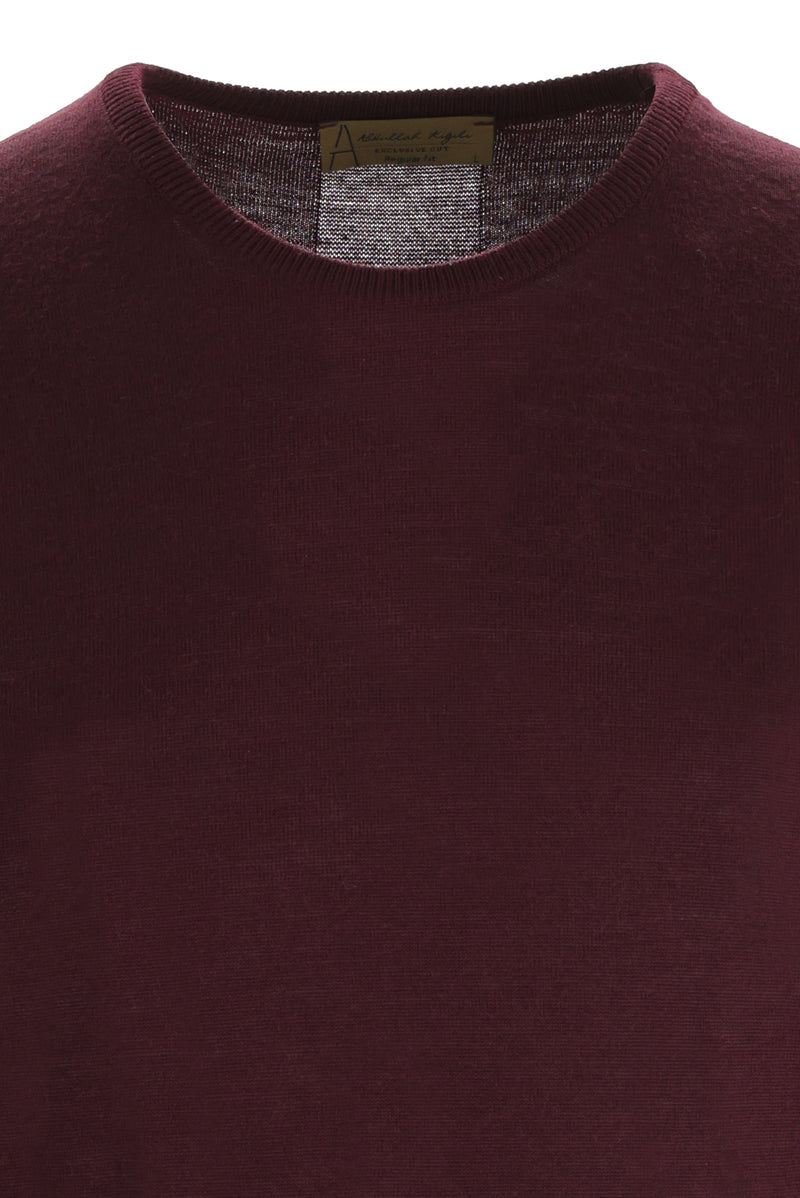 Koyu Bordo Bisiklet Yaka Regular Fit Triko Kazak