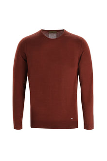 Kiremit Bisiklet Yaka Regular Fit Triko Kazak