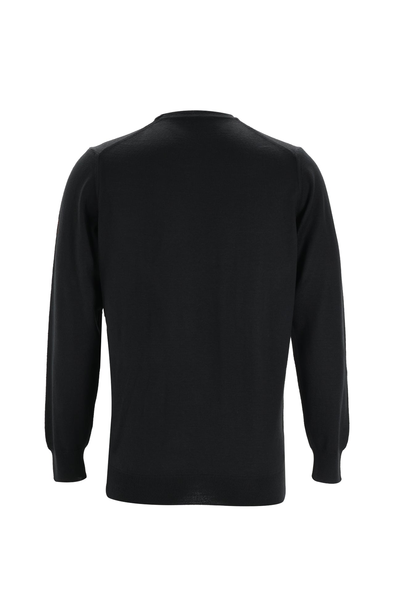 Siyah Bisiklet Yaka Regular Fit Yünlü Triko Kazak