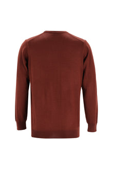 Kiremit Bisiklet Yaka Regular Fit Yünlü Triko Kazak