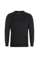 Orta Antrasit Bisiklet Yaka Regular Fit Yünlü Triko Kazak