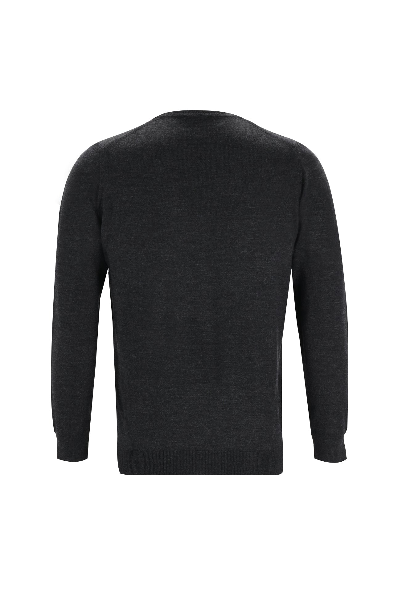 Orta Antrasit Bisiklet Yaka Regular Fit Yünlü Triko Kazak