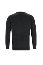 Orta Antrasit Bisiklet Yaka Regular Fit Yünlü Triko Kazak