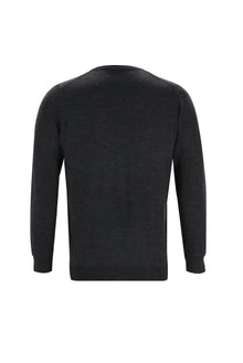 Orta Antrasit Bisiklet Yaka Regular Fit Yünlü Triko Kazak