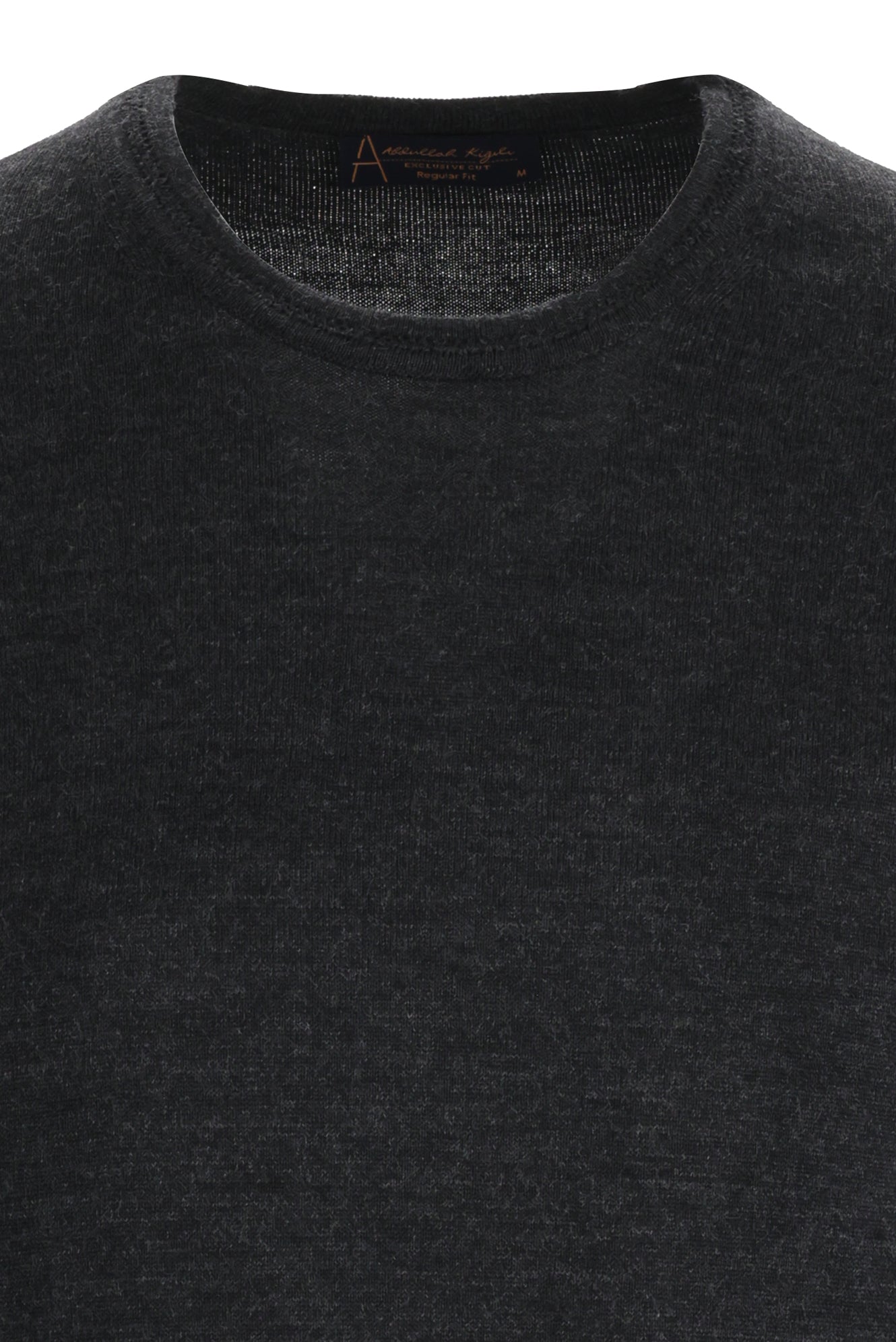 Orta Antrasit Bisiklet Yaka Regular Fit Yünlü Triko Kazak