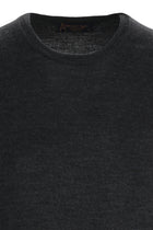 Orta Antrasit Bisiklet Yaka Regular Fit Yünlü Triko Kazak