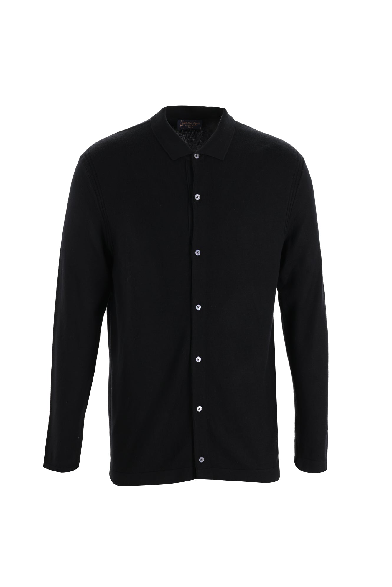 Siyah Polo Yaka Slim Fit Dar Kesim Triko Hırka