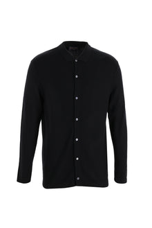 Siyah Polo Yaka Slim Fit Dar Kesim Triko Hırka