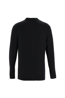 Siyah Polo Yaka Slim Fit Dar Kesim Triko Hırka