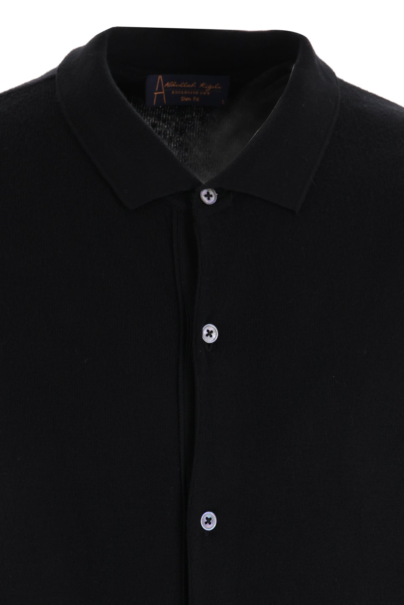 Siyah Polo Yaka Slim Fit Dar Kesim Triko Hırka