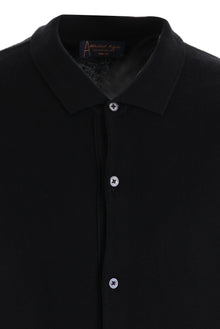 Siyah Polo Yaka Slim Fit Dar Kesim Triko Hırka