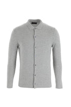 Orta Gri Polo Yaka Slim Fit Dar Kesim Triko Hırka