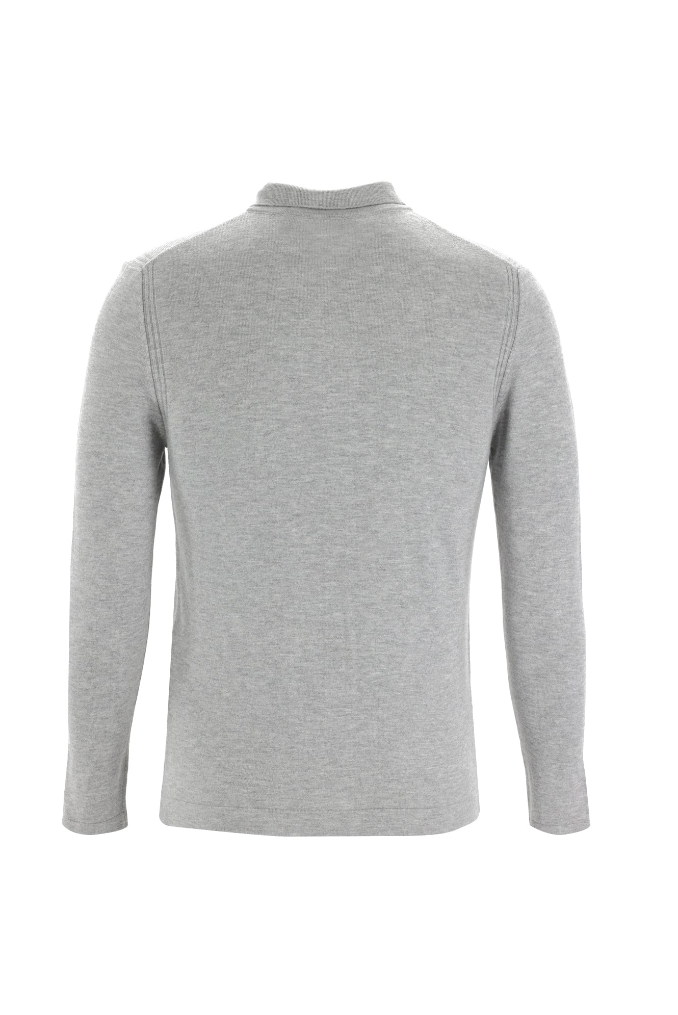 Orta Gri Polo Yaka Slim Fit Dar Kesim Triko Hırka