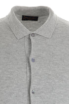 Orta Gri Polo Yaka Slim Fit Dar Kesim Triko Hırka