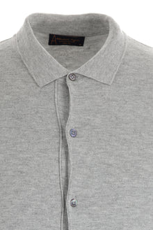 Orta Gri Polo Yaka Slim Fit Dar Kesim Triko Hırka