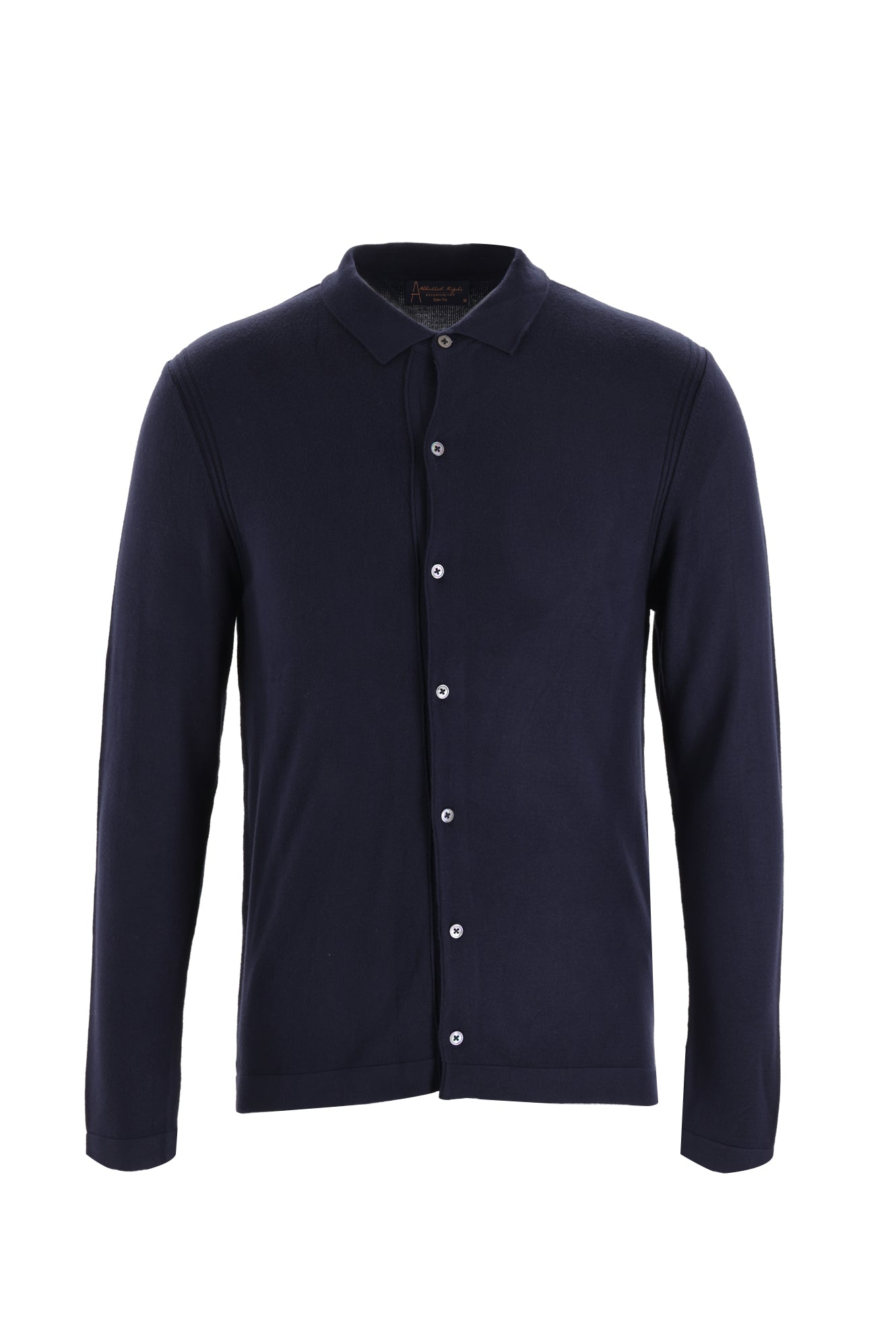 Koyu Lacivert Polo Yaka Slim Fit Dar Kesim Triko Hırka