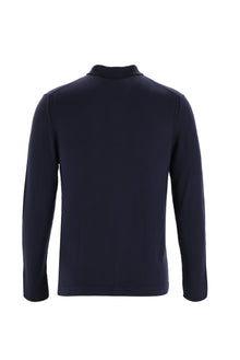 Koyu Lacivert Polo Yaka Slim Fit Dar Kesim Triko Hırka