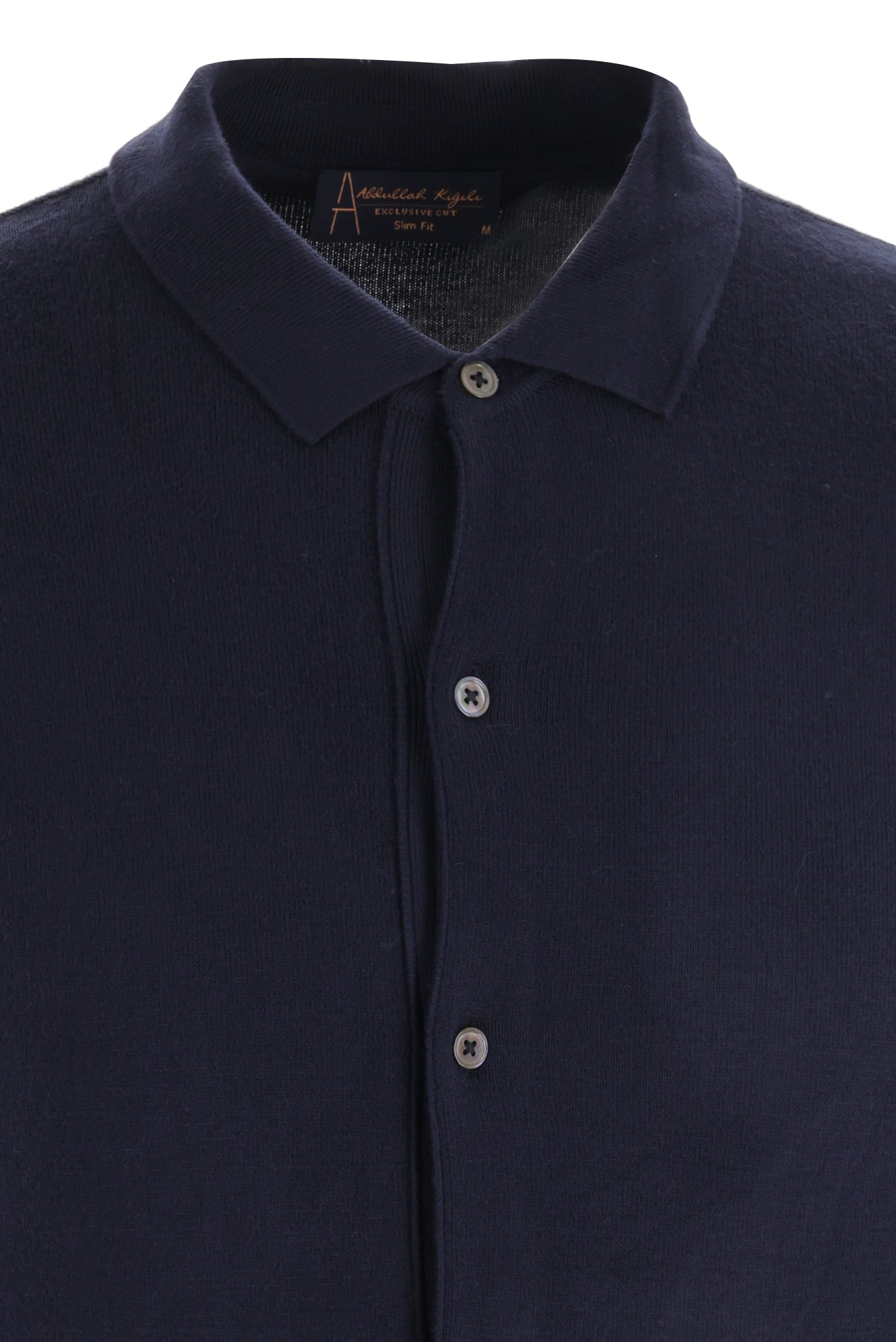 Koyu Lacivert Polo Yaka Slim Fit Dar Kesim Triko Hırka