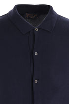 Koyu Lacivert Polo Yaka Slim Fit Dar Kesim Triko Hırka