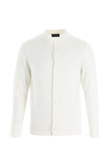 Ekru Polo Yaka Slim Fit Dar Kesim Triko Hırka