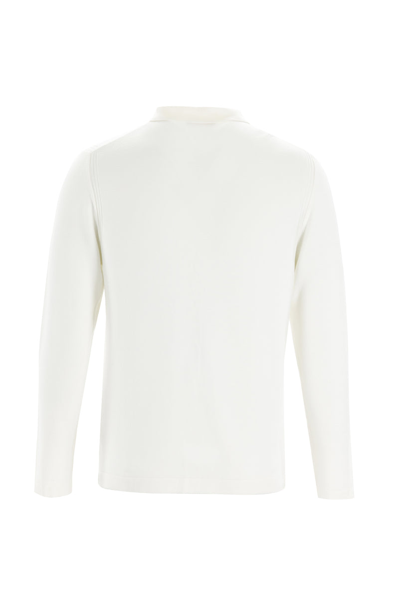 Ekru Polo Yaka Slim Fit Dar Kesim Triko Hırka