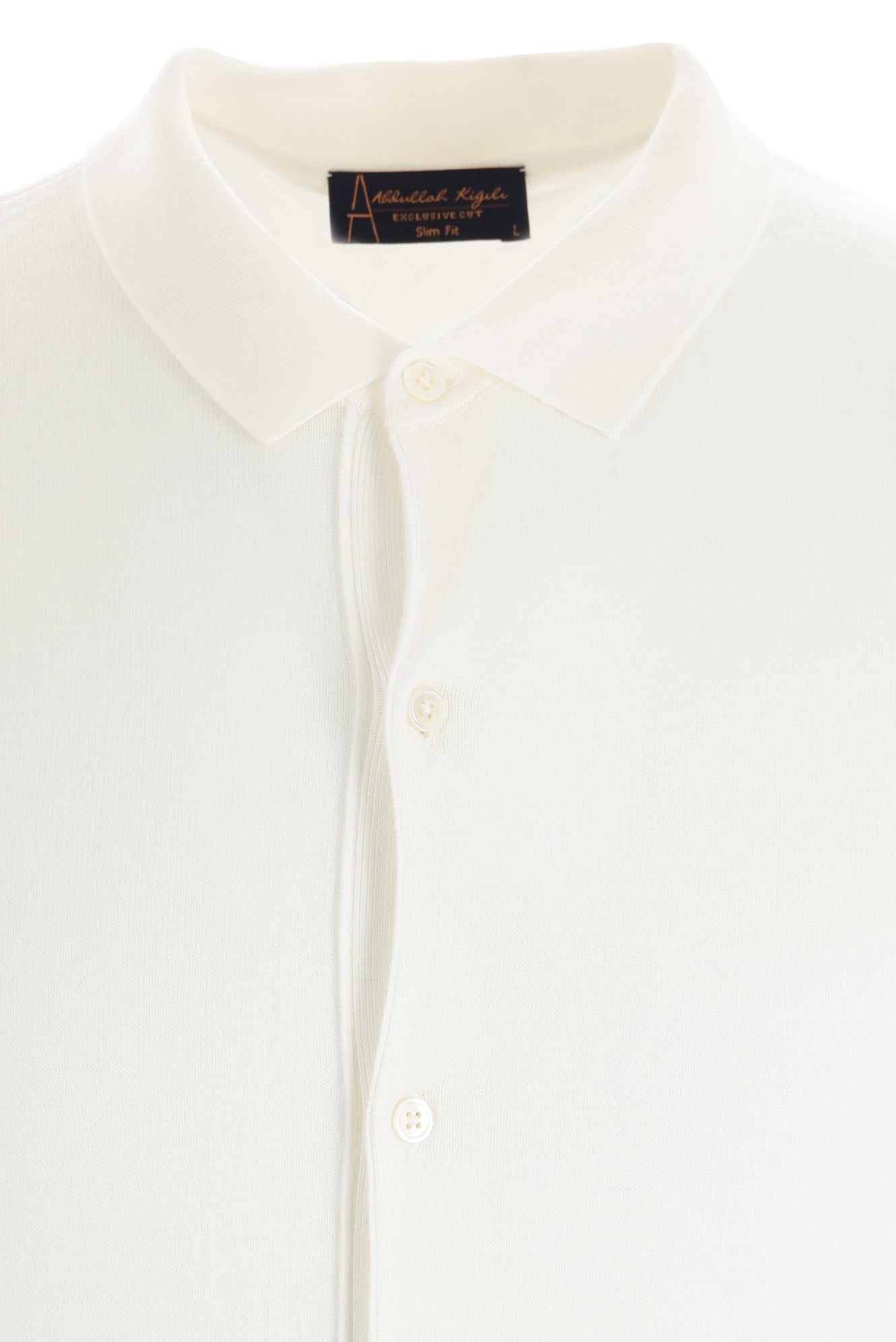 Ekru Polo Yaka Slim Fit Dar Kesim Triko Hırka