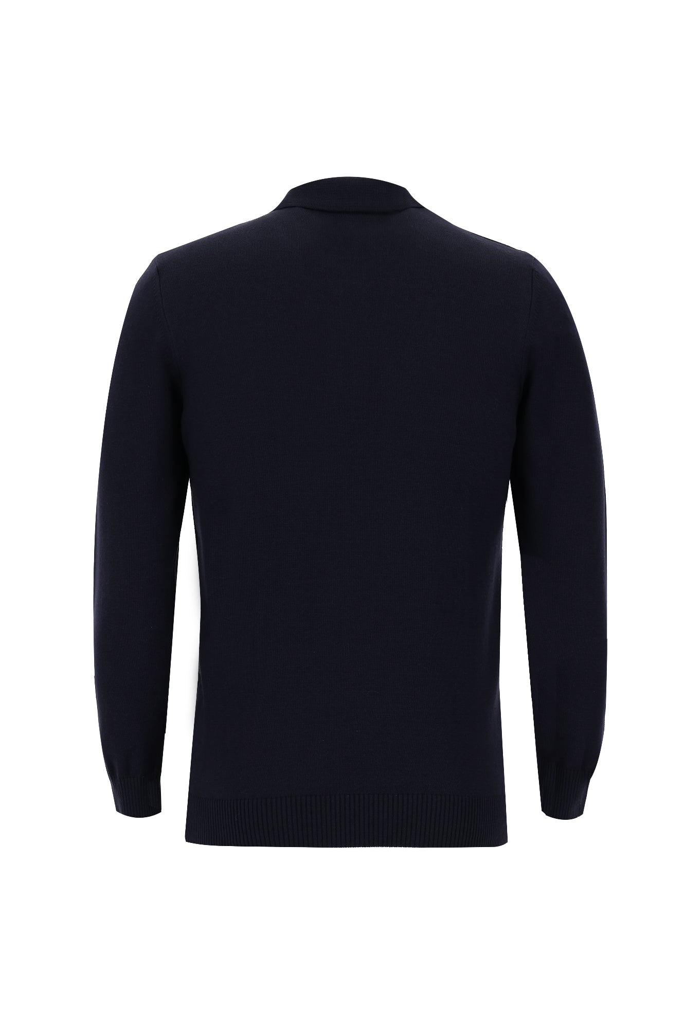 Koyu Lacivert Polo Yaka Regular Fit Fermuarlı Triko Kazak