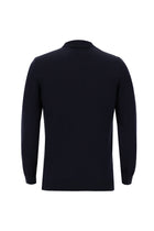 Koyu Lacivert Polo Yaka Regular Fit Fermuarlı Triko Kazak