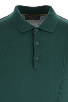 Koyu Yeşil Polo Yaka Regular Fit Triko Kazak